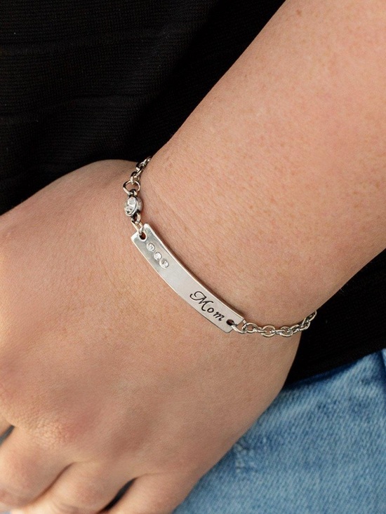 paparazzi Jewelry - Mom Always Knows - Engraved "Mom" Bracelet with Rhinestones